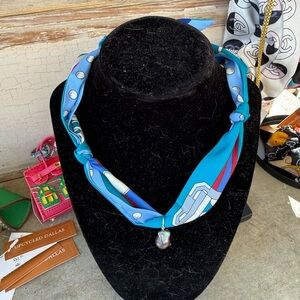 Hermes Silk Scarf Necklace with Pearl